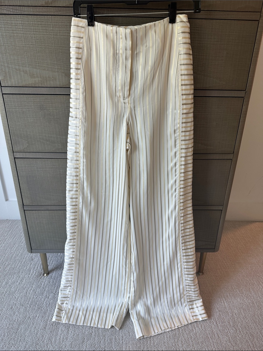 Elizabeth and James Cream and Gold Wide Leg Pants